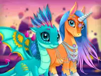 Cute Unicorns And Dragons Puzzle image