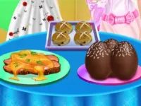 image bg Sisters Happy Easter Delicious Food 2