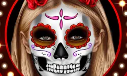 Kylie Jenner Halloween Face Art image