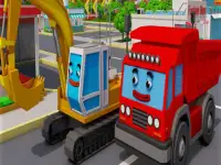 Trucks and Digger Jigsaw image